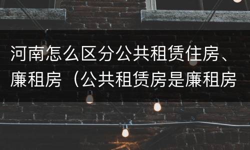 河南怎么区分公共租赁住房、廉租房（公共租赁房是廉租房吗）