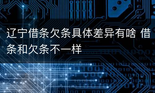 辽宁借条欠条具体差异有啥 借条和欠条不一样