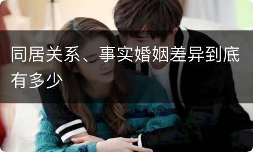 同居关系、事实婚姻差异到底有多少