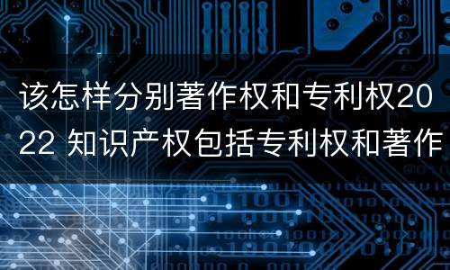 该怎样分别著作权和专利权2022 知识产权包括专利权和著作权吗
