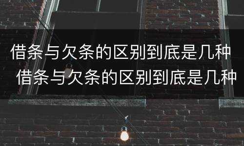 借条与欠条的区别到底是几种 借条与欠条的区别到底是几种方式