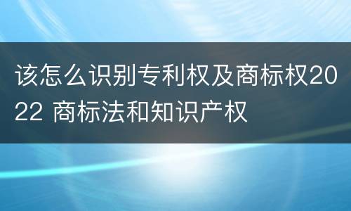 该怎么识别专利权及商标权2022 商标法和知识产权