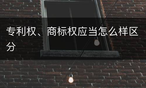 专利权、商标权应当怎么样区分