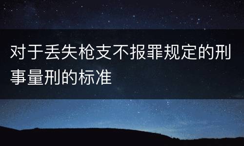 对于丢失枪支不报罪规定的刑事量刑的标准