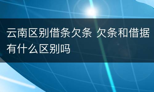 云南区别借条欠条 欠条和借据有什么区别吗