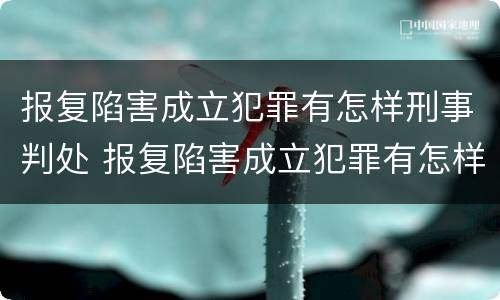 报复陷害成立犯罪有怎样刑事判处 报复陷害成立犯罪有怎样刑事判处的案例