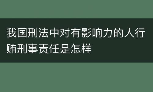 我国刑法中对有影响力的人行贿刑事责任是怎样
