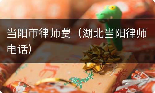 当阳市律师费（湖北当阳律师电话）