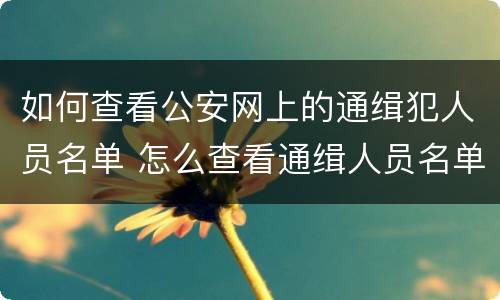 如何查看公安网上的通缉犯人员名单 怎么查看通缉人员名单