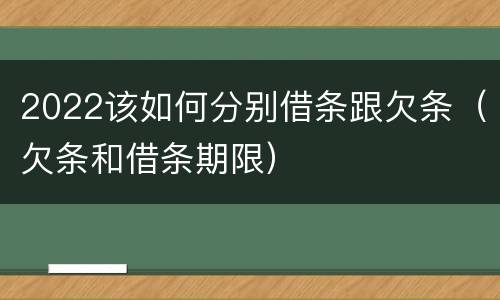 2022该如何分别借条跟欠条（欠条和借条期限）
