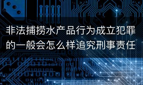 非法捕捞水产品行为成立犯罪的一般会怎么样追究刑事责任