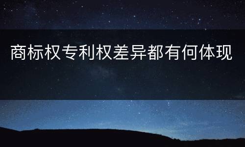 商标权专利权差异都有何体现