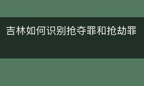 吉林如何识别抢夺罪和抢劫罪