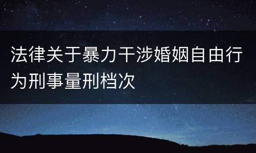 法律关于暴力干涉婚姻自由行为刑事量刑档次