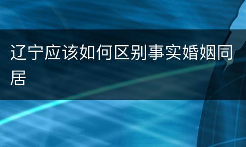 辽宁应该如何区别事实婚姻同居