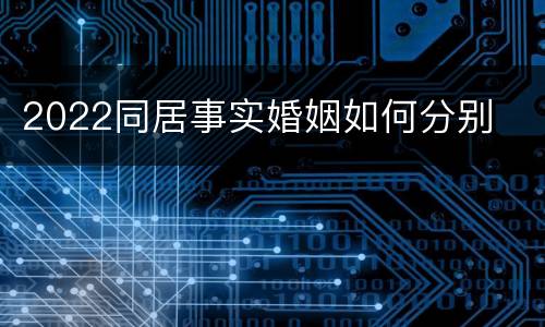 2022同居事实婚姻如何分别