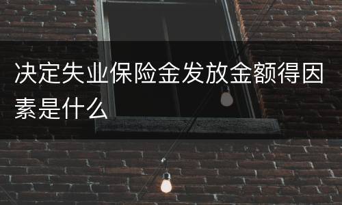 决定失业保险金发放金额得因素是什么