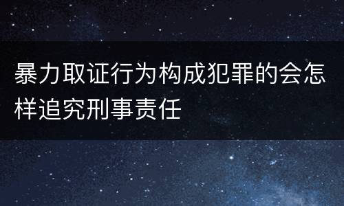 暴力取证行为构成犯罪的会怎样追究刑事责任