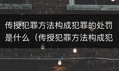 传授犯罪方法构成犯罪的处罚是什么（传授犯罪方法构成犯罪的处罚是什么）