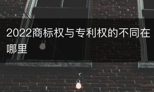 2022商标权与专利权的不同在哪里