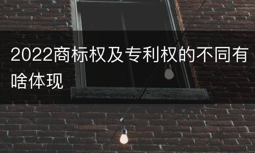2022商标权及专利权的不同有啥体现