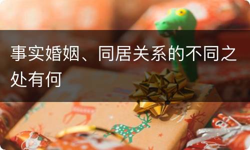事实婚姻、同居关系的不同之处有何