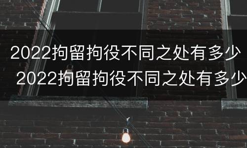 2022拘留拘役不同之处有多少 2022拘留拘役不同之处有多少例