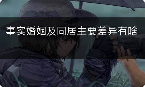 事实婚姻及同居主要差异有啥