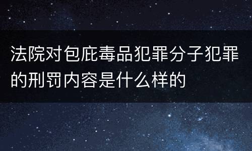 法院对包庇毒品犯罪分子犯罪的刑罚内容是什么样的