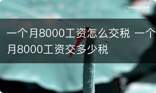 一个月8000工资怎么交税 一个月8000工资交多少税
