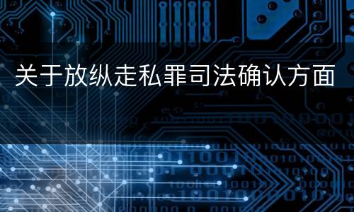 关于放纵走私罪司法确认方面