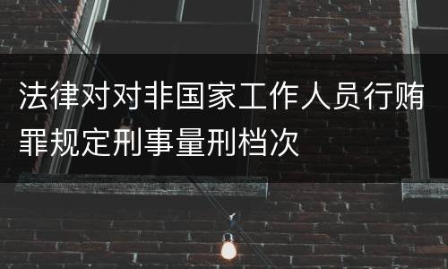 法律对对非国家工作人员行贿罪规定刑事量刑档次