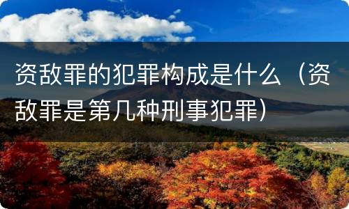 资敌罪的犯罪构成是什么（资敌罪是第几种刑事犯罪）
