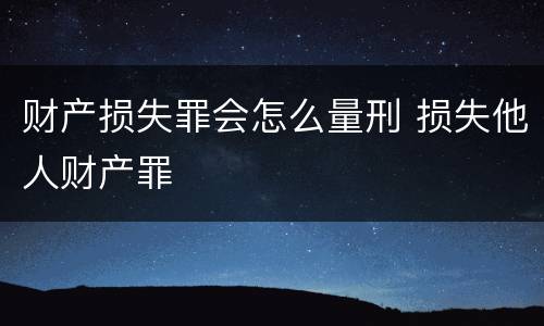财产损失罪会怎么量刑 损失他人财产罪
