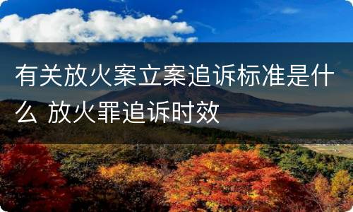 有关放火案立案追诉标准是什么 放火罪追诉时效