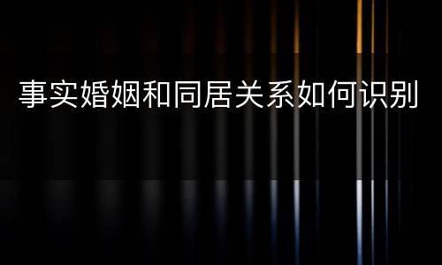 事实婚姻和同居关系如何识别