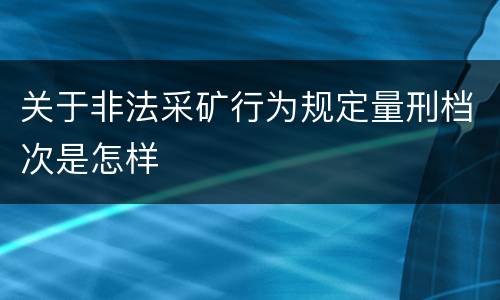关于非法采矿行为规定量刑档次是怎样