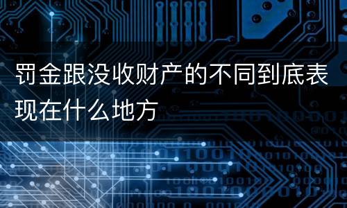 罚金跟没收财产的不同到底表现在什么地方