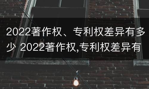2022著作权、专利权差异有多少 2022著作权,专利权差异有多少个