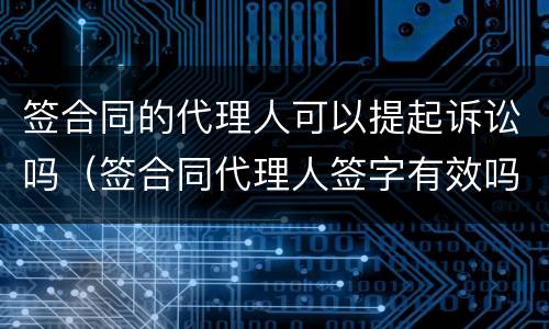 签合同的代理人可以提起诉讼吗（签合同代理人签字有效吗）