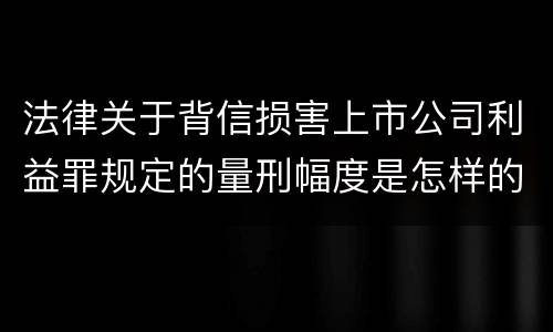 法律关于背信损害上市公司利益罪规定的量刑幅度是怎样的