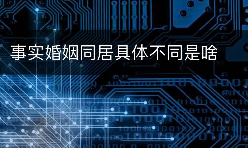 事实婚姻同居具体不同是啥