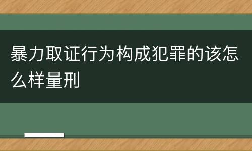 暴力取证行为构成犯罪的该怎么样量刑