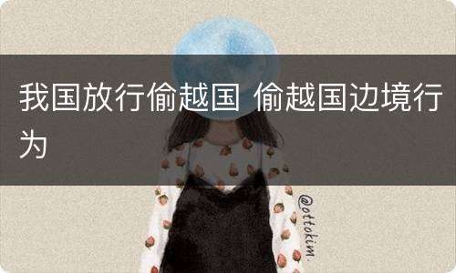 我国放行偷越国 偷越国边境行为