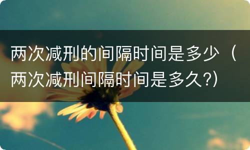 两次减刑的间隔时间是多少（两次减刑间隔时间是多久?）
