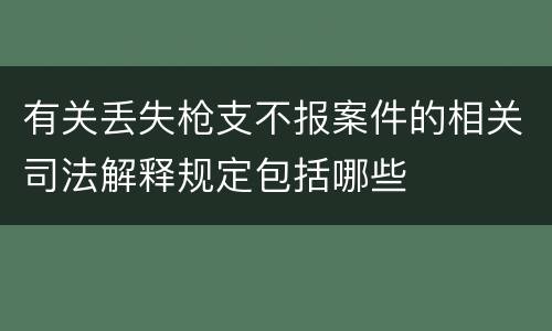 有关丢失枪支不报案件的相关司法解释规定包括哪些