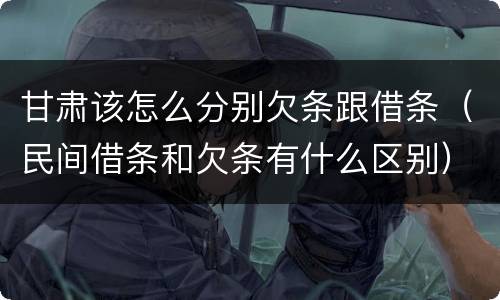 甘肃该怎么分别欠条跟借条（民间借条和欠条有什么区别）