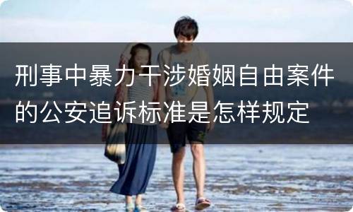 刑事中暴力干涉婚姻自由案件的公安追诉标准是怎样规定