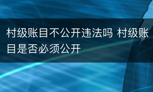 村级账目不公开违法吗 村级账目是否必须公开