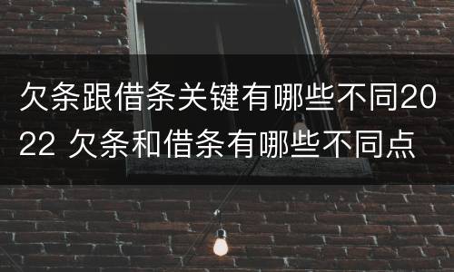 欠条跟借条关键有哪些不同2022 欠条和借条有哪些不同点